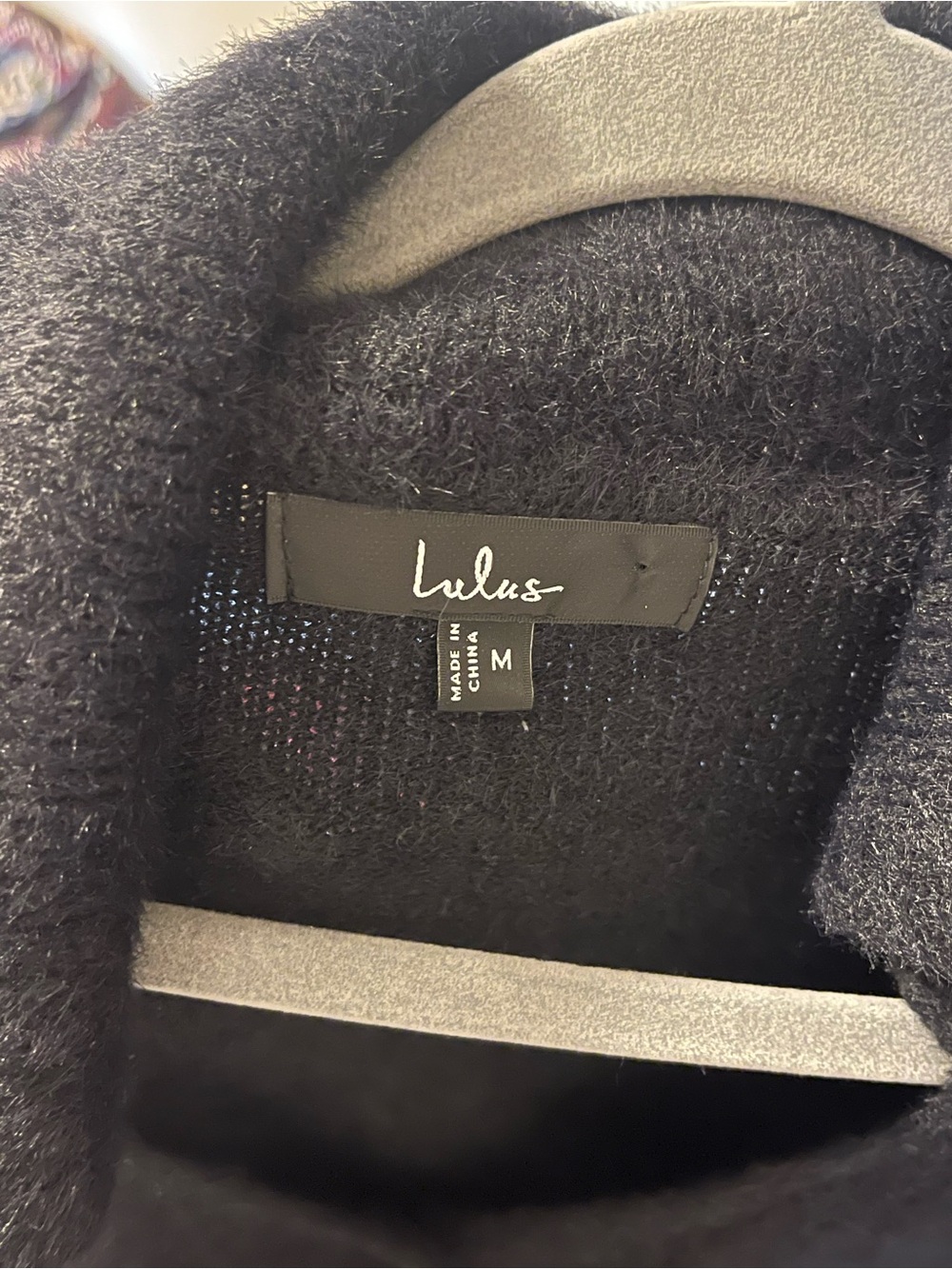 Lulu's Black Fuzzy Cropped Button-Front Cardigan - Picture 2 of 3